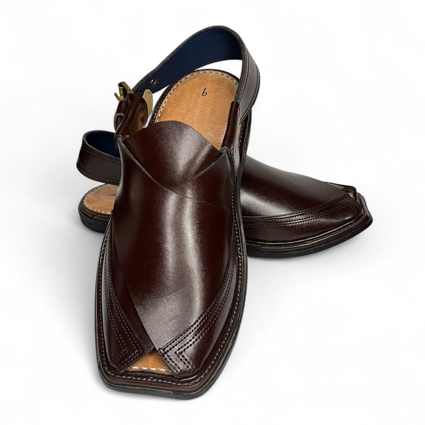 Classic Peshawari Chappal - Original Charsadda - Dark Brown