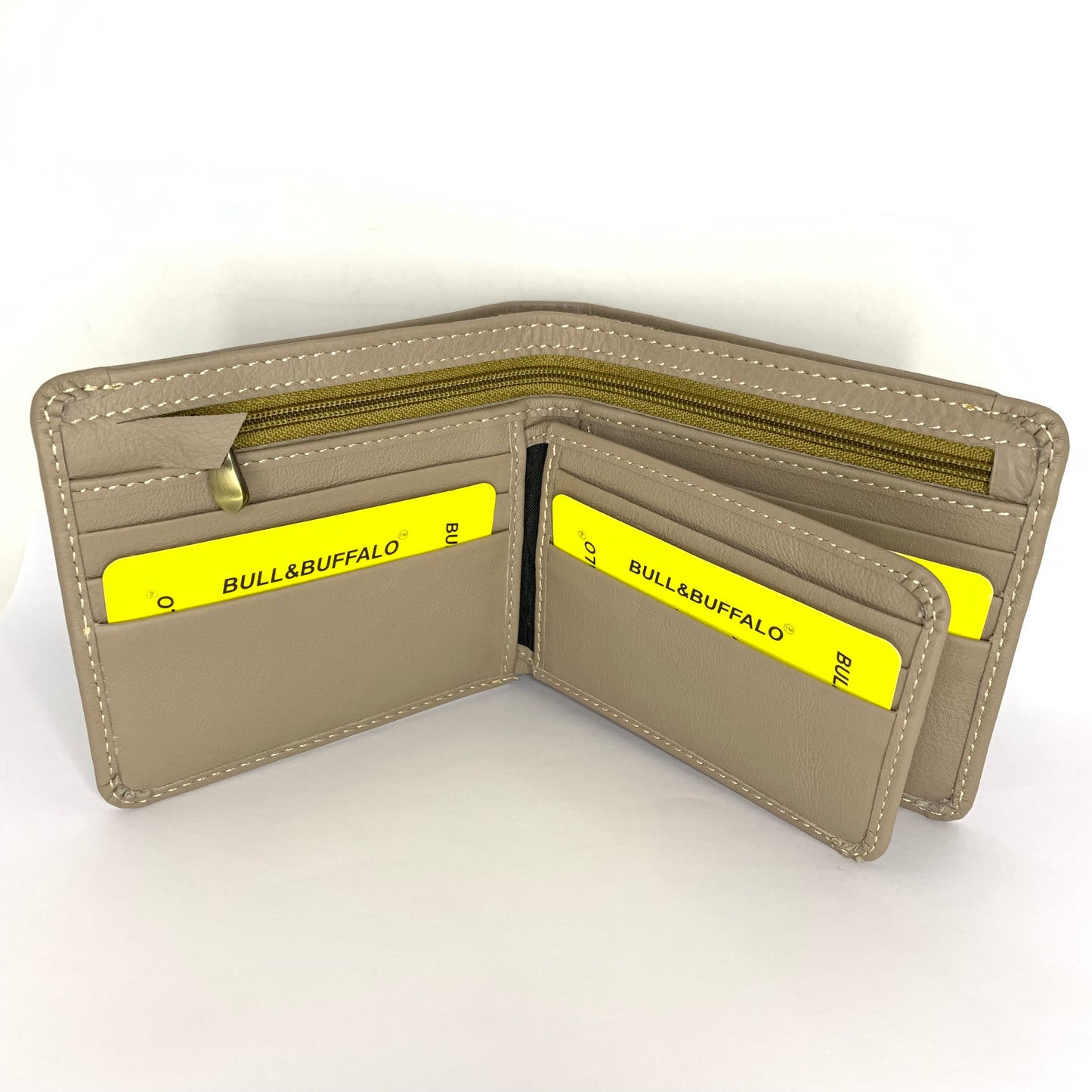 Premium Bull & Buffalo Leather Zipper Wallet