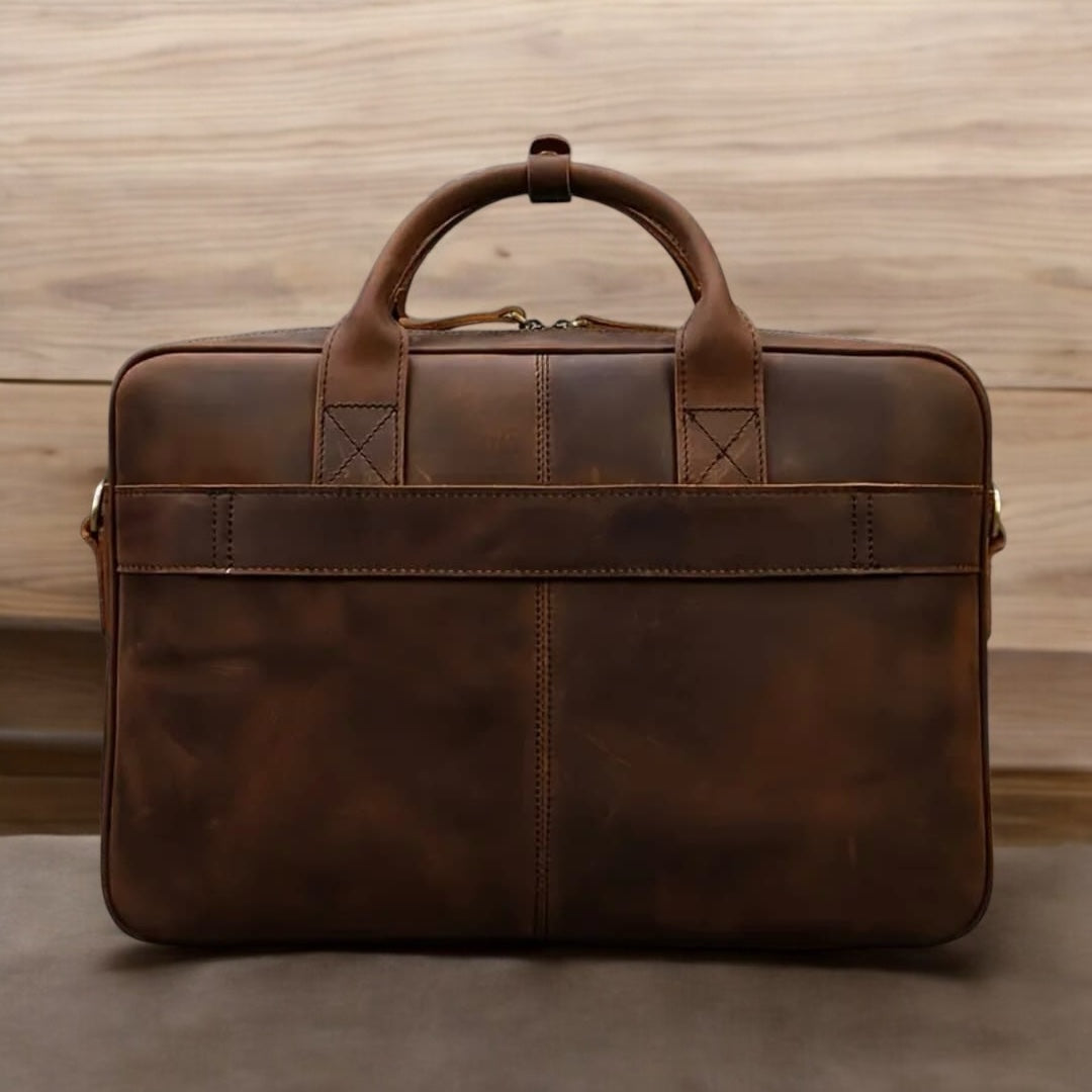 Premium Bull & Buffalo Pull-Up Leather Laptop Bag 100% Pure Leather