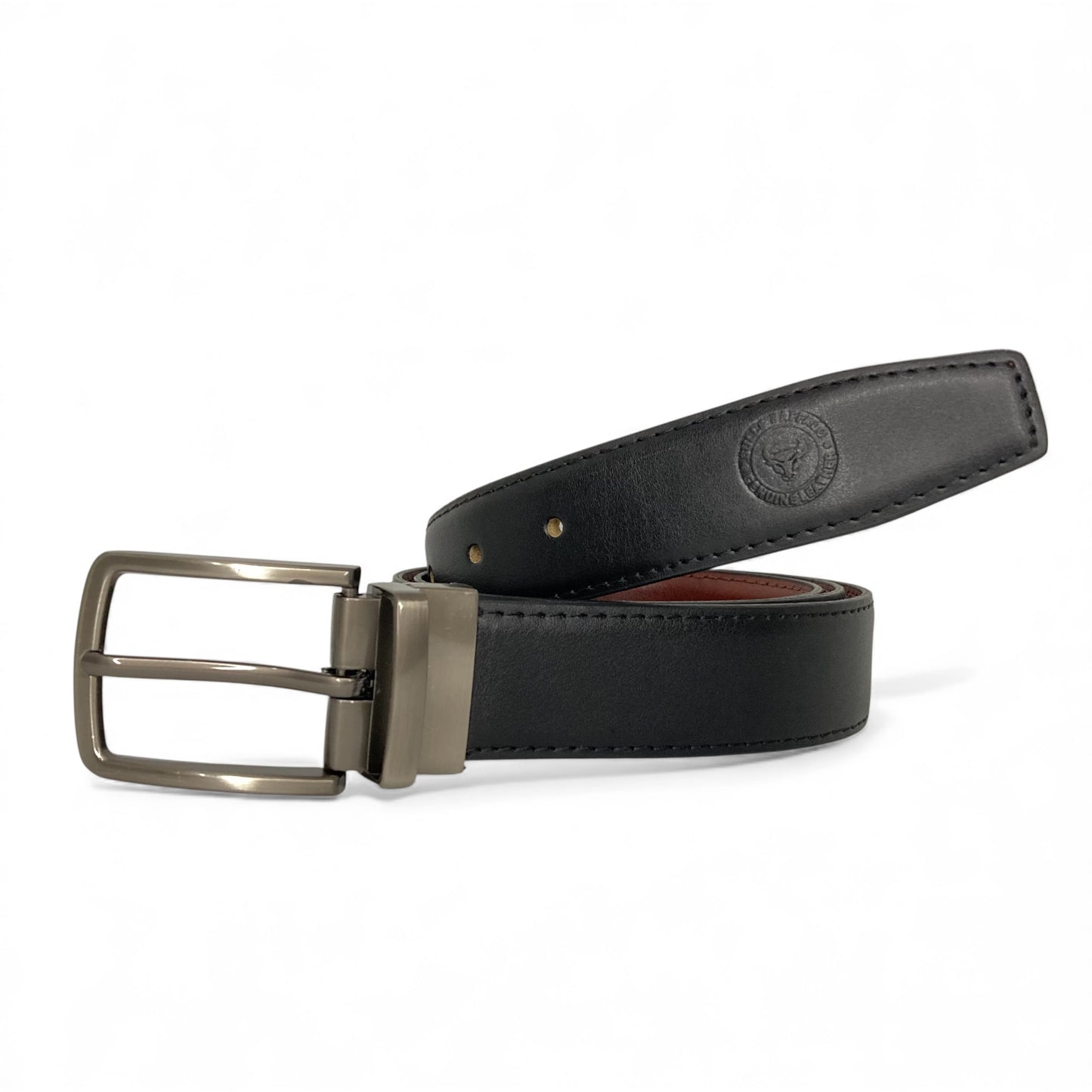 Premium Bull & Buffalo Leather Belt for Men Pure Formal, 35mm Wide, Double-Sided Reversible