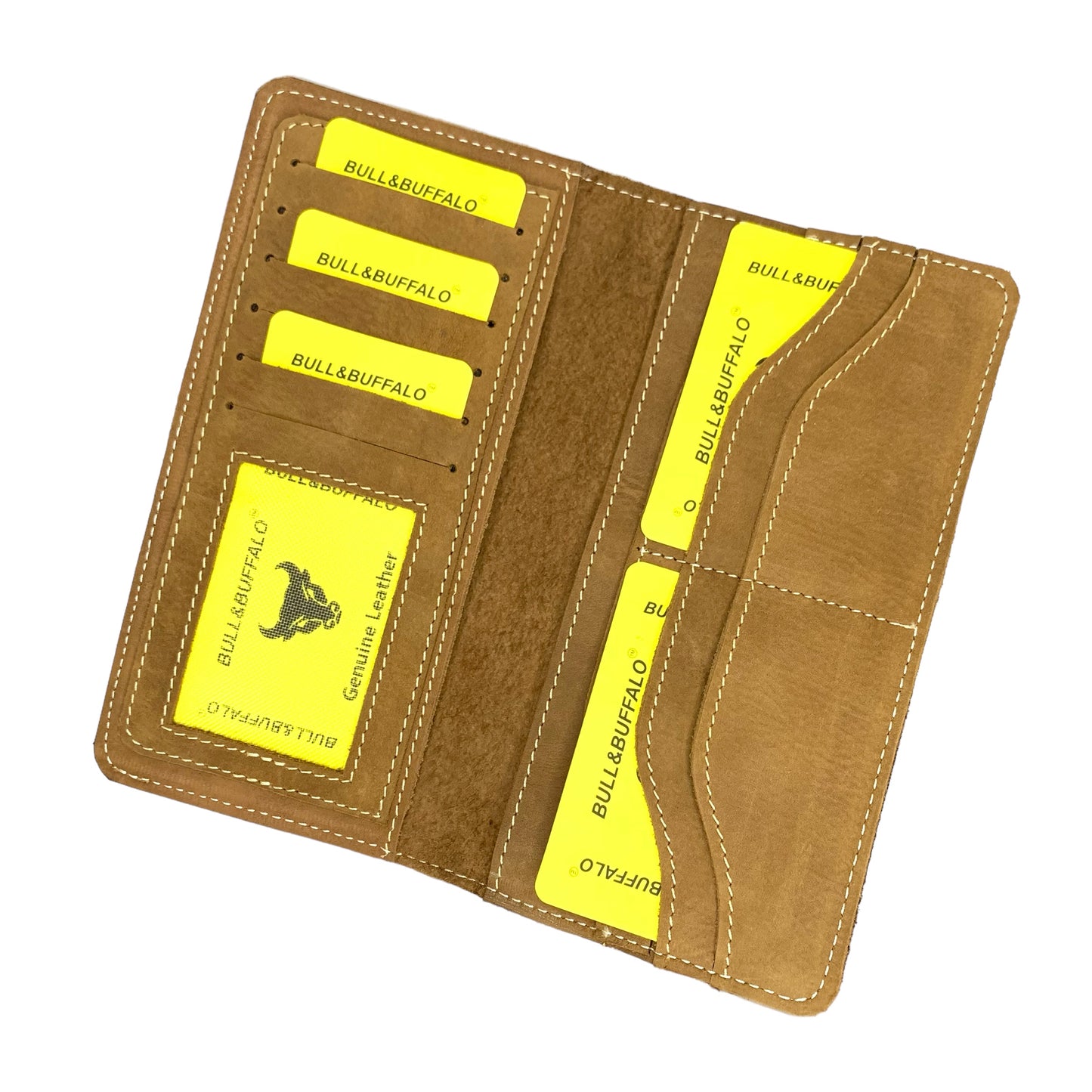 Premium Bull & Buffalo Pull-up Leather Long Wallet