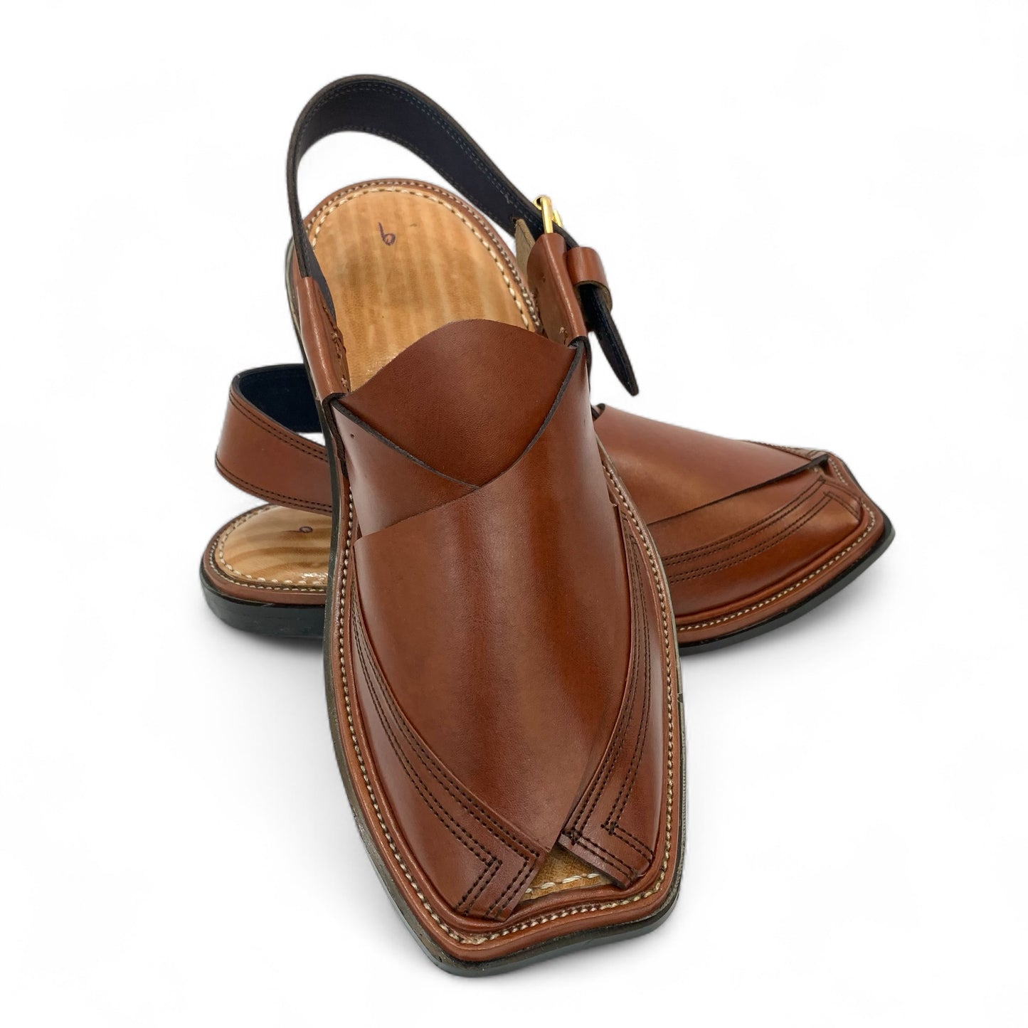 Classic Peshawari Chappal - Original Charsadda - Mustard