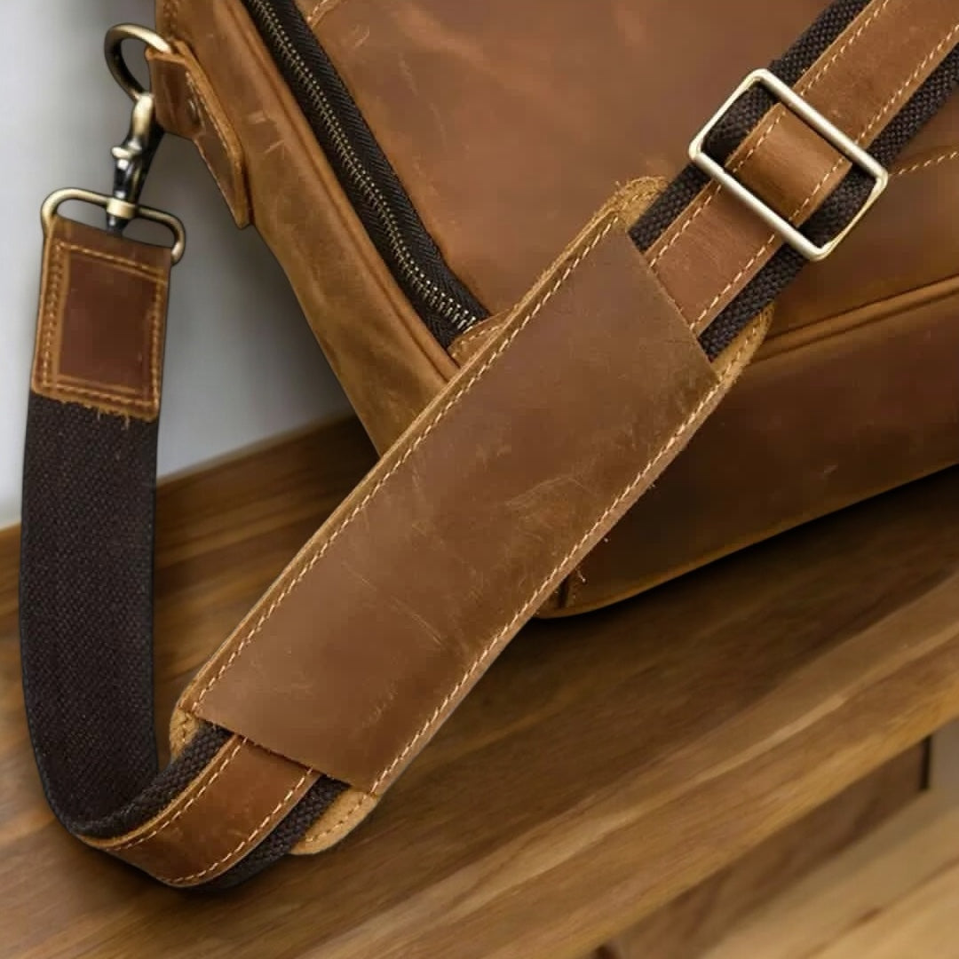 Premium Bull & Buffalo Pull-Up Leather Laptop Bag 100% Pure Leather