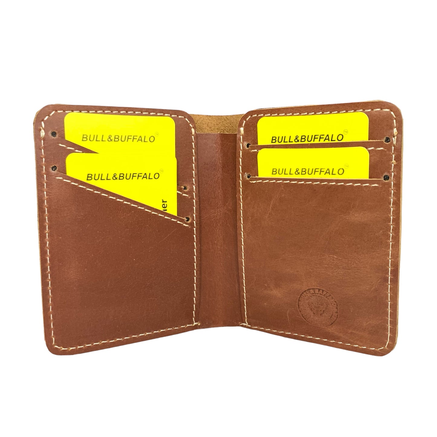 Premium Bull & Buffalo Pull-up Leather Book Wallet