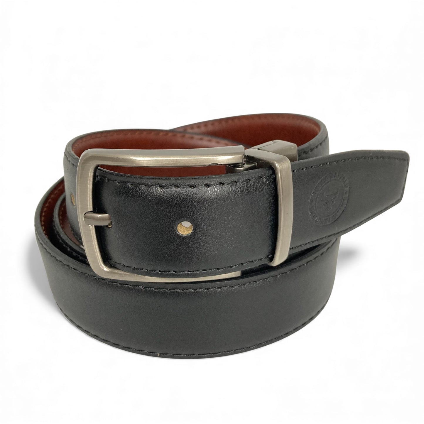 Premium Bull & Buffalo Leather Belt for Men Pure Formal, 35mm Wide, Double-Sided Reversible