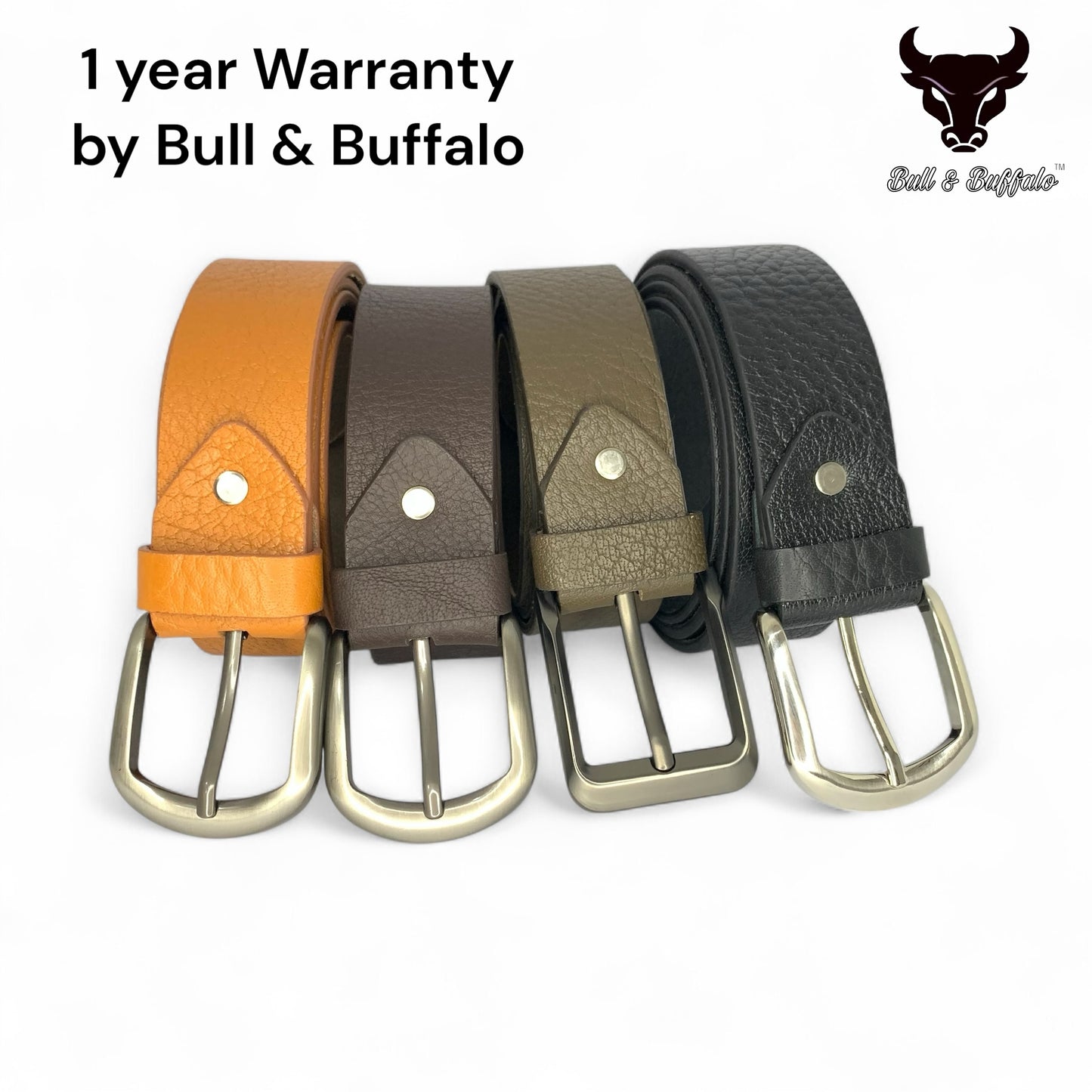"Premium Bull & Buffalo Leather Belt for Men - 40mm Wide, Perfect for Jeans"