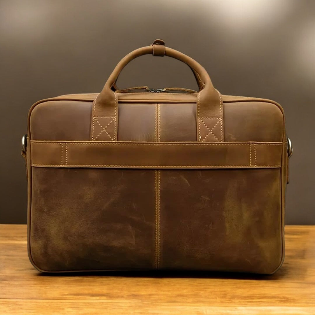 Premium Bull & Buffalo Pull-Up Leather Laptop Bag 100% Pure Leather