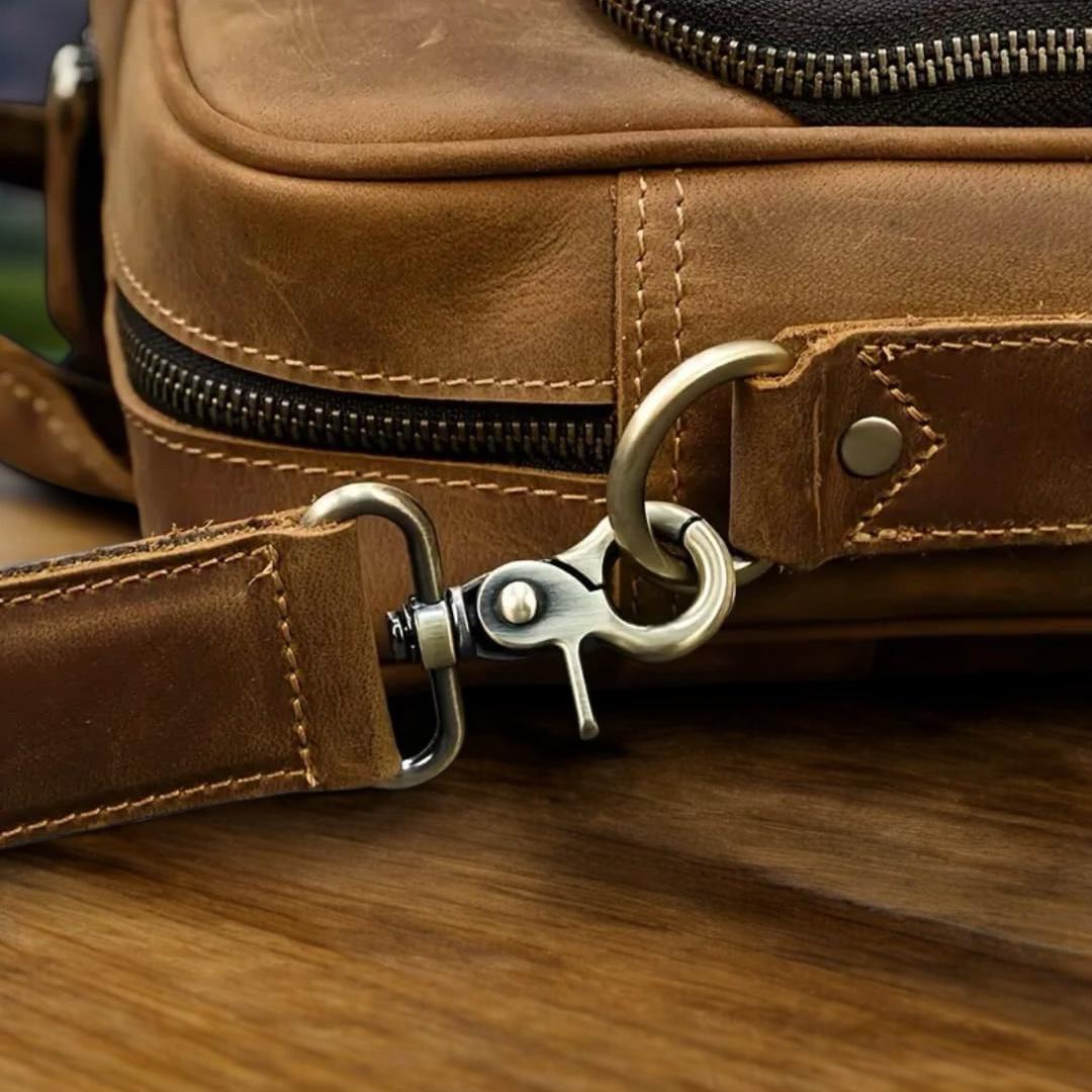 Premium Bull & Buffalo Pull-Up Leather Laptop Bag 100% Pure Leather