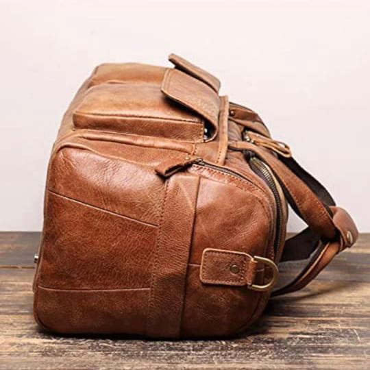 Premium Bull & Buffalo Leather Duffel Bag 100% Pure Leather