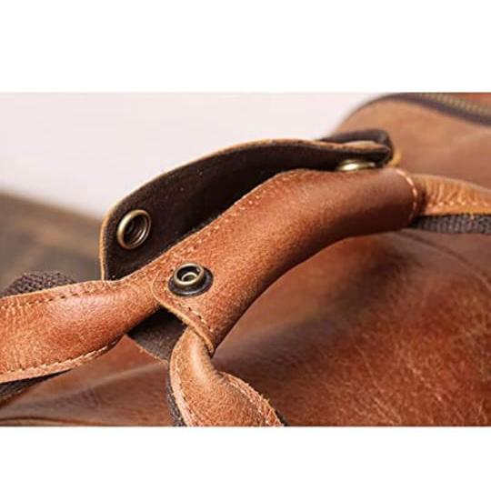 Premium Bull & Buffalo Leather Duffel Bag 100% Pure Leather