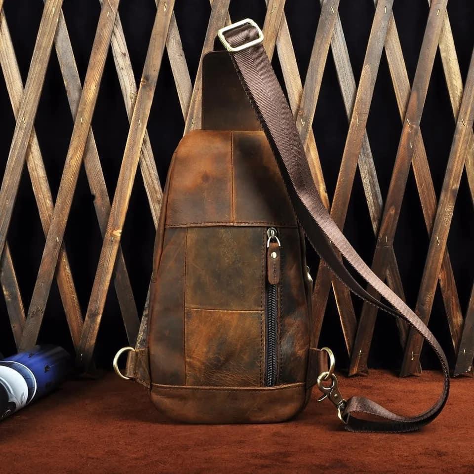 Premium Bull & Buffalo Leather Crossbody Bag 100% Pure Leather