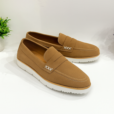 Suede Loafers – Tan Elegance