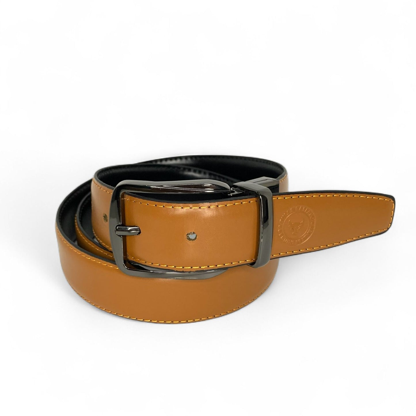 Premium Bull & Buffalo Leather Belt for Men Pure Formal, 35mm Wide, Double-Sided Reversible