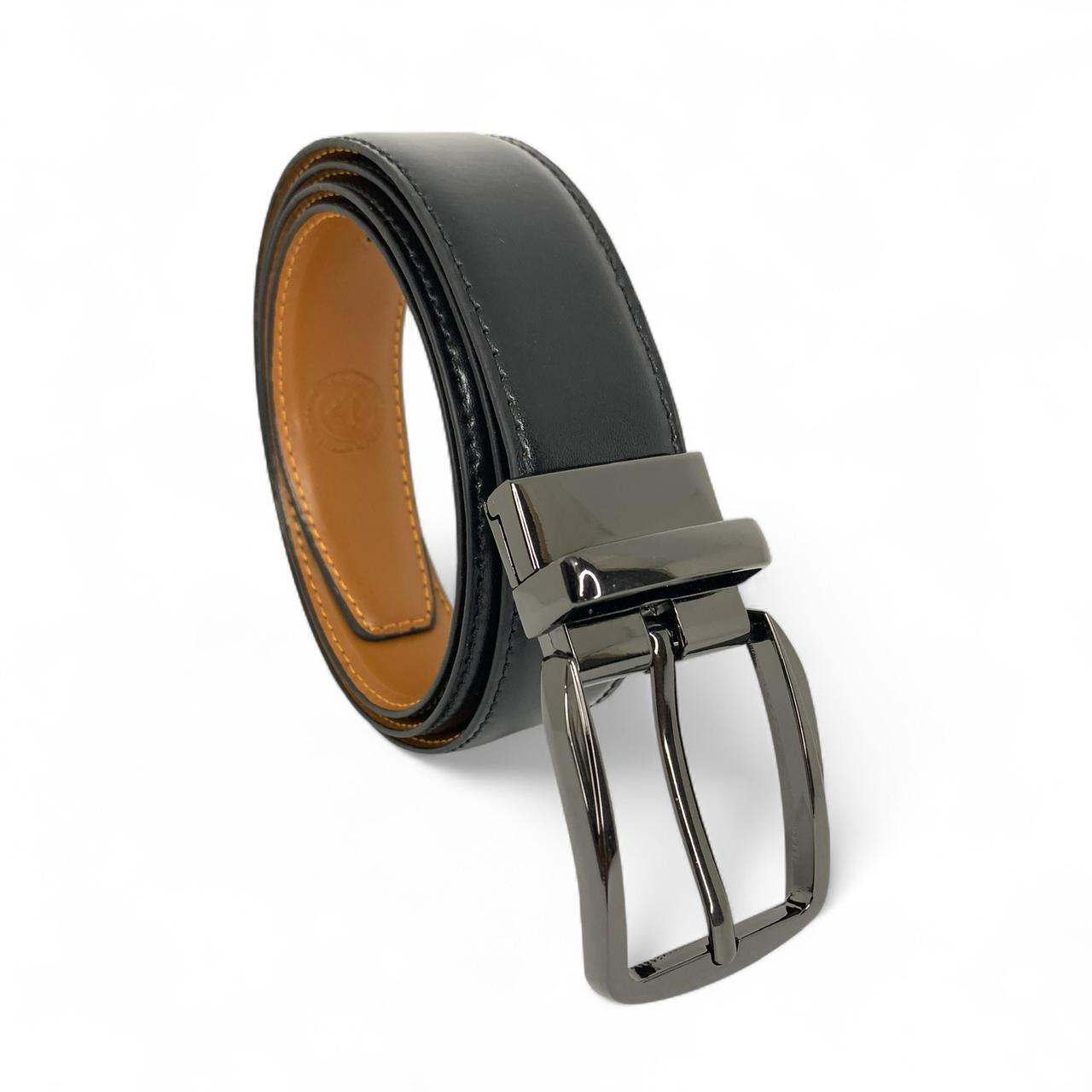 Premium Bull & Buffalo Leather Belt for Men Pure Formal, 35mm Wide, Double-Sided Reversible