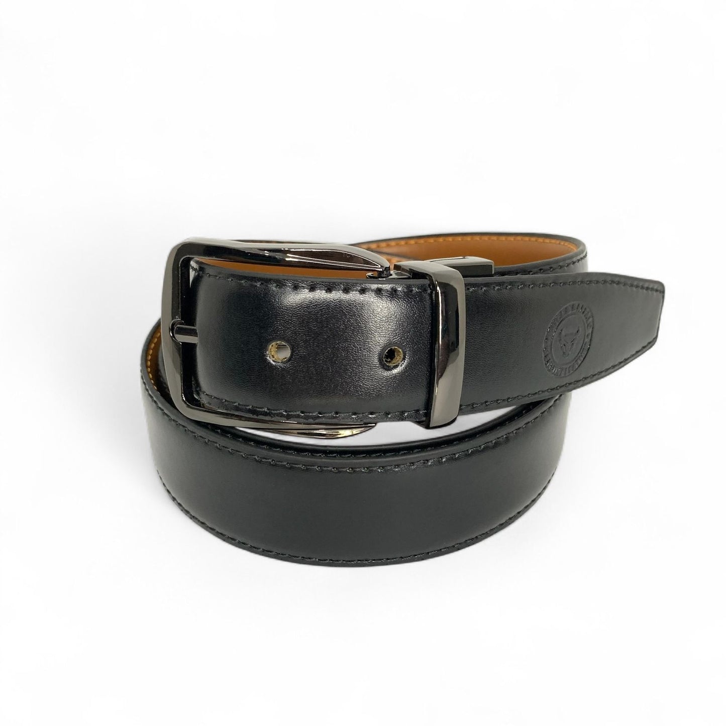 Premium Bull & Buffalo Leather Belt for Men Pure Formal, 35mm Wide, Double-Sided Reversible