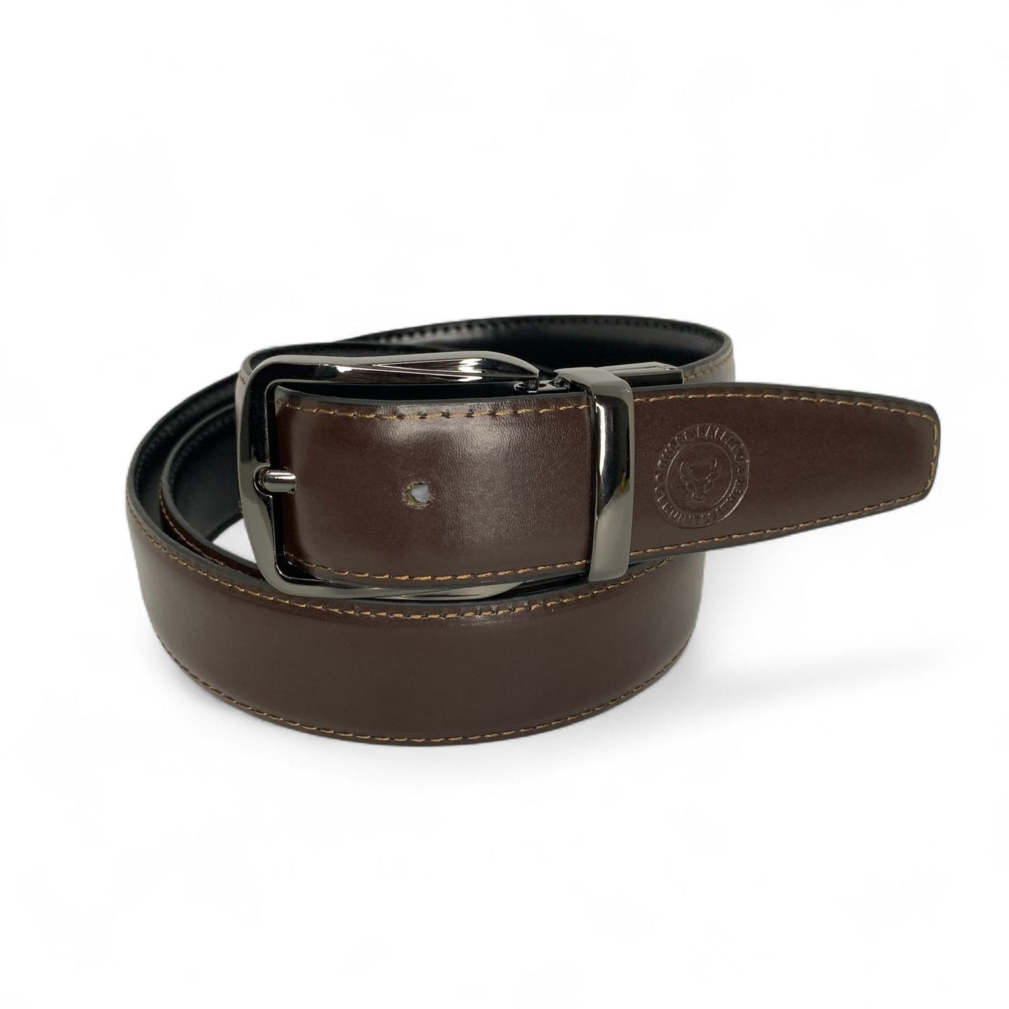 Premium Bull & Buffalo Leather Belt for Men Pure Formal, 35mm Wide, Double-Sided Reversible