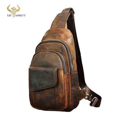 Premium Bull & Buffalo Leather Crossbody Bag 100% Pure Leather