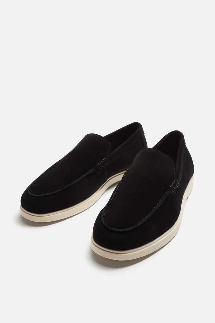 Suede Loafers - Black
