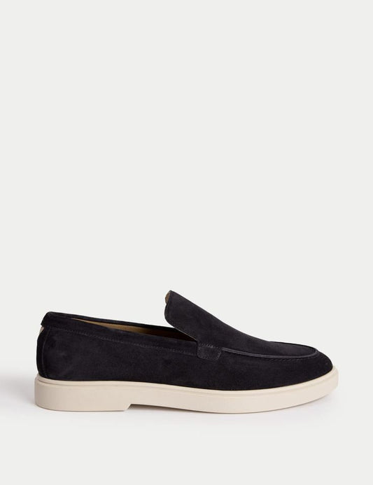 Suede Loafers - Black
